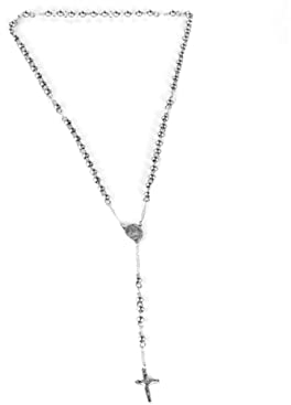 Homxi Gothic Halsketten Herren,Kugelkette 6mm Kette Herren 70 cm Kugel Kette mit Kreuz Kette für Männer Edelstahl Ketten für Herren Silber