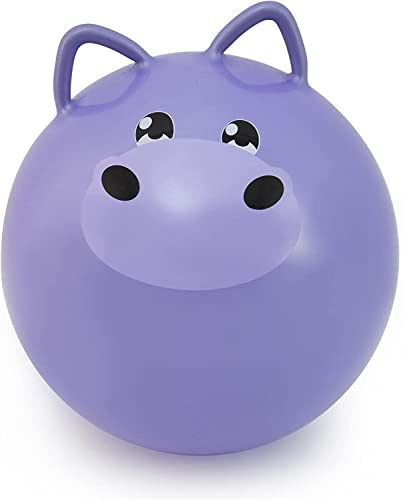 B4E Kids Space Hopper, aufblasbar für Kinder ab 3 Jahren, 40 cm x 40 cm, Tierhüpfer für Kinder, Springen und Hüpfen mit verschiedenen Designs (Hippo)