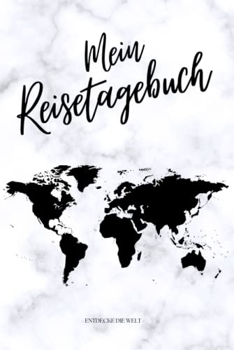 MEIN REISETAGEBUCH - Entdecke die Welt: Reisetagebuch zum Ausfüllen | Reisejournal zum Selberschreiben | Mit Platz zum Einkleben deiner Polaroidfotos ... | Hardcover ca. Din A5 | Cover 2 Marmor weiß
