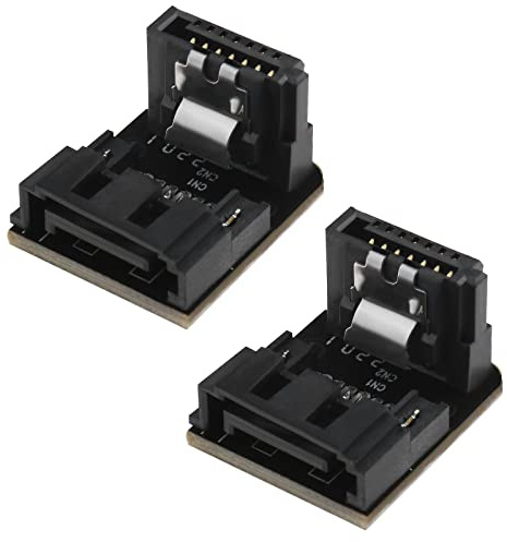 SG Store 2Pcs SATA 7Pin Reverse Converter Ad Angolo Retto Sata 7 Pin Convertitori 90 Gradi Ad Angolo Maschio-Femmina Adattatore Accessori Elettrici 6 Gbit/s