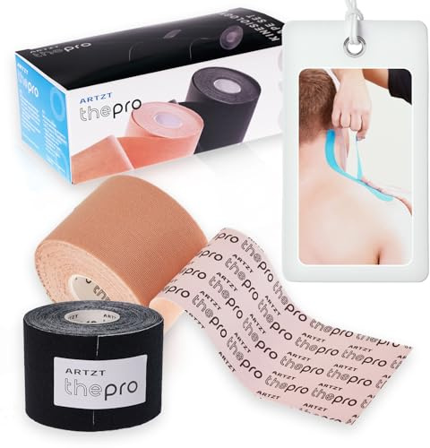 ARTZT thepro Kinesiologie Tape 2er-Set | Kinesiotape 5m x 5cm | Hypoallergen, hautfreundlich & wasserfest | Kinesio Tape für Sport | Kinesiotapes & Medizinisches Band | Physio Band | Kinesiotapes Knie