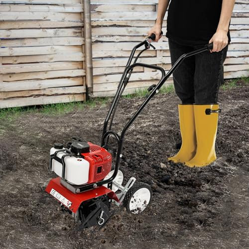 Fresa da giardino a benzina, a 2 tempi, 6500 – 7000 giri/min, per aratura, coltivatore, fresa da giardino, per arare, coltivare, tirare solchi, erbacce