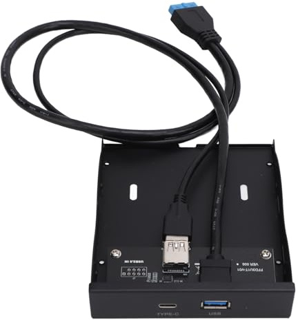 ciciglow Hub de Panneau Avant USB 3.2 GEN1, Type C Haute Vitesse 5 Gbit/s et Panneau Avant de Lecteur de Disquette USB 3.0 Femelle 19 Broches pour Ordinateurs