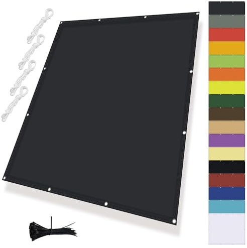 MENGH Sonnenschirm Segel,Balkonumrandung mit ösen,Sonnensegel Wasserdicht Rechteck,Wasserabweisend Imprägniert 95% Uv-BlockDeko für Balkongeländer, Terrasse & Garten Anthrazit 1x3.8m