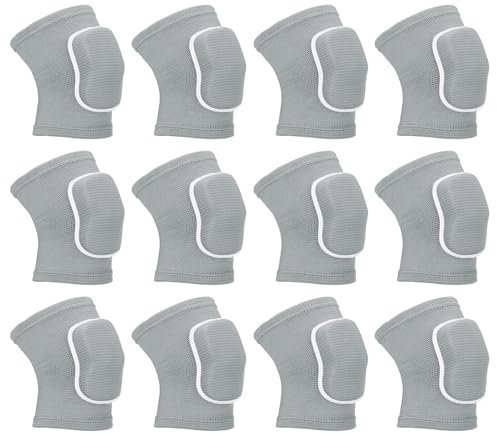 PATIKIL M Tamaño Rodilleras Protectoras, 6 Pares de Rodilleras de Espuma Transpirables para Voleibol, Danza, Fútbol, Baloncesto, Entrenamiento, Gris