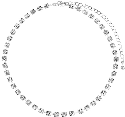 LNQ LUNIQI Silber Glitzer Kettengürtel Damen, 1 Stück Strass Taillenketten Verstellbare Gürtel Metall Gürtelketten Bauchkette für Jeans Kleider