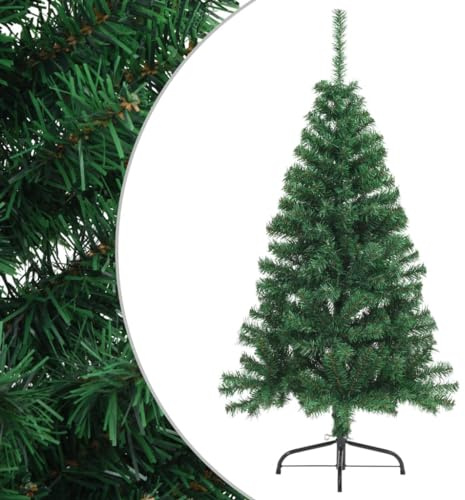 Myheimly Künstlicher Halber Weihnachtsbaum mit Ständer Christbaum Tannenbaum Dekobaum Kunstbaum Weihnachten Dekoration WeihnachtsdekoGrün,150 x 95 cm