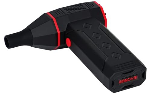 BBQOVS Compressed Air Duster, 100000 RPM Electric Air Duster, 3-Speed Cordless Keyboard Cleaner, Rechargeable Mini Air Blower for PC, Computer, Camera and Car Detailing Cleaning (red)