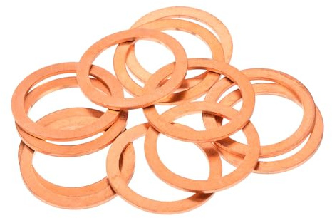 QUARKZMAN 12 Pcs Rondelles Plates en Cuivre Améliorées 26x34x1,5mm Métrique | Rondelles d'Étanchéité pour Raccords Hydrauliques, Vis, Boulons et Écrous, Réparation Électronique