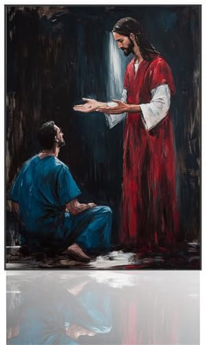 Erlösung Malen Nach Zahlen, Jesus Malen Nach Zahlen Kinder, DIY Paint by Numbers Erwachsene Handgemalt öLgemäLde Leinwand für Heim Wohnzimmer Wand Deko, Geschenke für Frauen, Ohne Rahmen 20x30cm 08-B