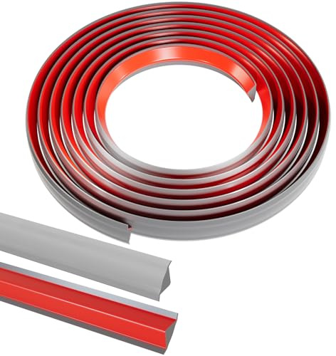 GELINTONG New Upgrade Flexible Quadrant Trim,6M,Self Adhesive Caulk Strip,Wall Inside Corner Trim,Molding Trim,Edging Strip for Skirting Board,Countertop,Ceiling,Floor Beading,Laminate, Grey
