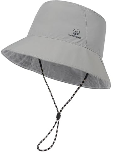 AYPOW Sombrero de Pesca para Mujeres Hombre, Rápido Secado Gorro Pescador con Transpirable Mella, Anti-UV Plegable Sombrero de Sol Verano Bucket Hat para Camping Safari Playa Viaje