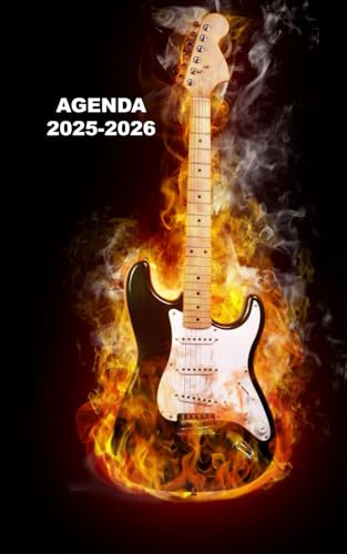 AGENDA 2025 2026: Planificateur scolaire guitare musique ( Septembre 2025/ juillet 2026) pour étudiants, lycée, collège, primaire Une page un jour Format A5