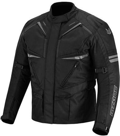 MZONE Chaqueta Moto Hombre 4 Estaciones OutletMotard Impermeable Transpirable con Protecciones Includias, Homolgoación CE y Forro Extraíble