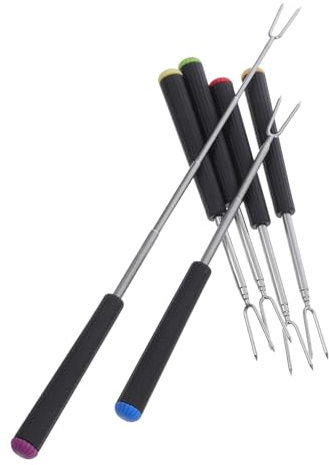 Cabilock 6 Stück Teiliges Set Fonduegabeln aus Teleskopierbare Gabeln für Schokoladenfondue Käsefondue und Grillen für Camping und Zusammenkünfte