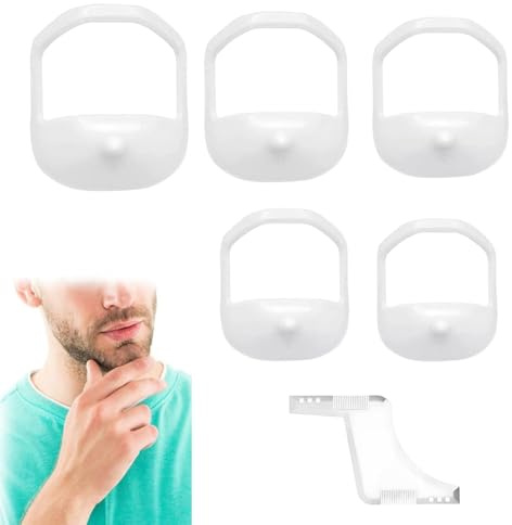 SIXHAOBU 6 Stück Bartformer Schablone, Bartschablone Herren Goatee Rasierschablone, Transparent Bart Former Bart Rasiervorlage, Shaping Werkzeug für Männer Rasierhilfsmittel Zubehör