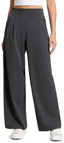 CRZ YOGA 4-Way Stretch Pantalones de Trabajo de Pierna Ancha para Mujeres Gris Tinta 42