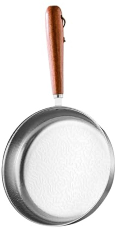 LIGIGWASH Sartén Mini de Acero Inoxidable Antiadherente con Mango Antideslizante para Freír Huevos Panqueques y Carnes Portátil Calentamiento Rápido Sartén Plana