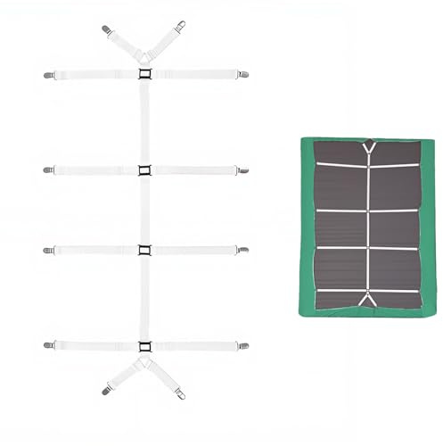 Sariputa Attache Drap Housse Tendeur Drap Housse, élastiques pour draps avec Pinces Métalliques, Tendeurs de draps pour literie pour Draps Matelas Planche à Repasser Ou Canapé, Blanc