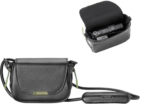 SMALLRIG Kompakt kameraväska, crossbody-väska med axelrem, PU-läder magnetisk snap-kamerafodral för Ricoh GR-serien, för fotografer (svart) - 5673