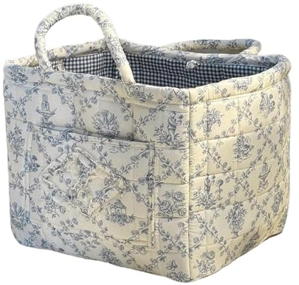 Cestini Portabiancheria Trapuntati | Paniera Pieghabile A Fiori Per Vestiti | Contenitore Organizzatore Per Bucato Con Maniglie - Per Camera Da Soggiorno Camera Dei Bambini Stanza Dei Giochi Guardarob