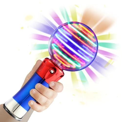 JiffyJolt LED Zauberstab Magic Ball Leuchtstab für Kinder 3-12 Jahre, Spin Lichtstab Glow in the Dark, Sensorik Spielzeug für Jungen Mädchen, Party Gefälligkeiten Geburtstagsgeschenk