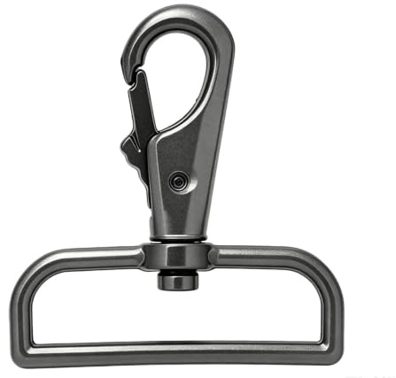 Wuuycoky Karabinerhaken, D-Ring, groß, Garnelenkopf, Karabinerhaken, Pistolenfarbe, Pistolenfarbe, LEN:2.5,D ring inner Diam:2,4Pcs