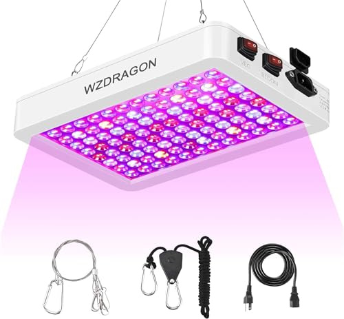 WZDRAGON Upgraded BW1000 LED Grow Lights Double Chips Full Spectrum for Greenhouse and Indoor Plant Veg and Flower Growing [White]