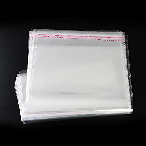 Lyaor 50 Piezas Bolsas de Celofán Transparentes Tamaño A4 22x31cm OPP Bolsa Autoadhesiva Bolsa Plastico de Regalo Bolsa Embalaje Transparente para Revista Documentos T-Shirt Fruta Vegetal