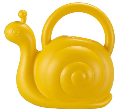 RESOYE Yellow Snail Watering Can, 1 L Snail Shape Watering Can Pot Plastic Cute Animal Watering Cans for Flowers Plants Succulents Potted
