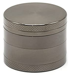 Smerigliatrice per erbe aromatiche a 4 strati in lega di metallo affilato per spezie mini frantoio con top magnetico e setaccio per erbe secche (grigio)