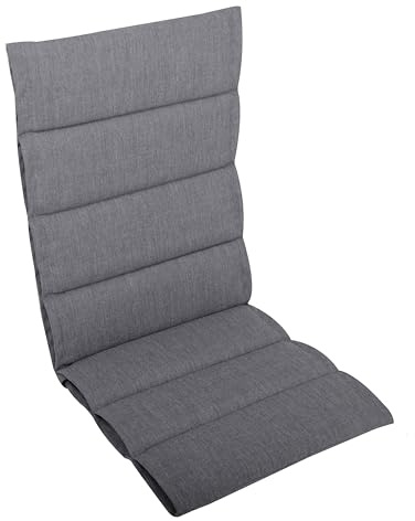LILENO HOME Gartenstuhl Auflagen als [1er Set - Hochlehner] in Grau | bequeme Liegen als Sitzauflagen für Gartenmöbel - Stuhlkissen für Gartenstühle und Klappstühle