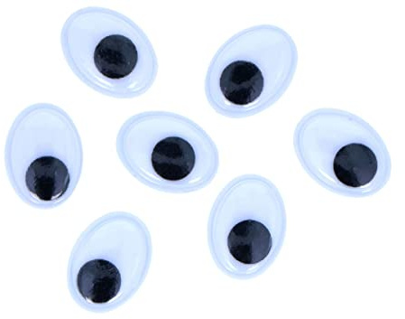 INNSPIRO Schwarze Wackelaugen, selbstklebend, oval, 12 x 16 mm, 50 Stück, ideal für Bastelarbeiten mit Kindern, Dekorationen und kreative Aktivitäten