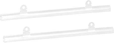 MECCANIXITY PVC Poster Hanger Rail Strip Bar 25cm/10inch Clear with Clips for Map, 2 Set
