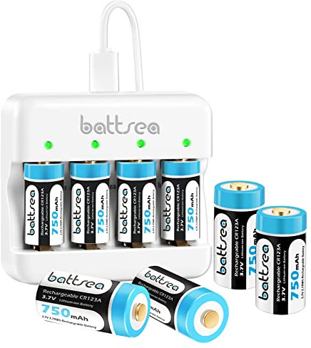 Battsea Batería Recargable de ailuo 8 Grupos de baterías de Litio 750mah 3.7v, con Cargador rápido, Adecuada para la Cámara de ailuo, micrófono Flash, Detector de Humo, calculadora de Despertador