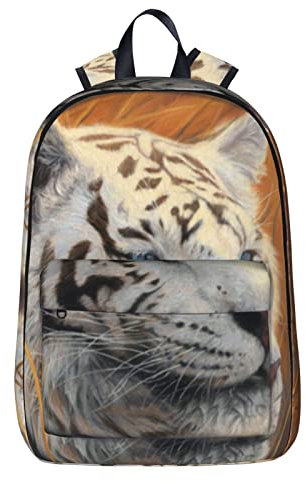 NYHGOXM Rucksack mit Tiger-Aufdruck, wasserabweisend, Laptop-Rucksack, Schulanfang und Universität, Schwarz , One size