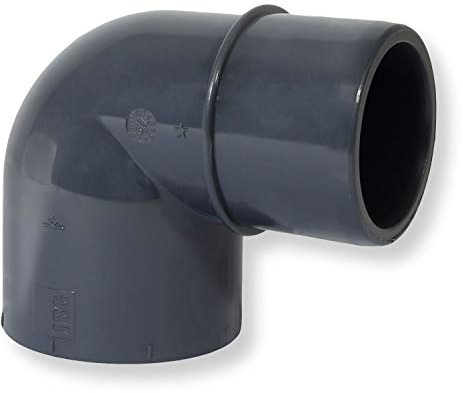 Paradies Pool PVC-U Fitting Winkel 90°, Ø 50mm Klebemuffe x Ø 40/50mm Klebestutzen, PVC-U Muffe Rohrverbinder Klebefitting 90 Grad zum verkleben, Qualität aus Europa, Menge: 1 Stück