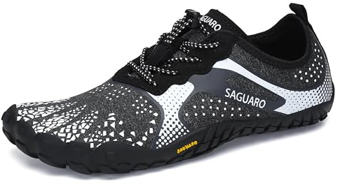 SAGUARO Mångsidig Minimalistiska Lätta Flexibla Sneakers För Utomhus Inomhus - Gym Asfalt Strand Berg, Unisex-Vuxen, Smutsig vit, 42 EU