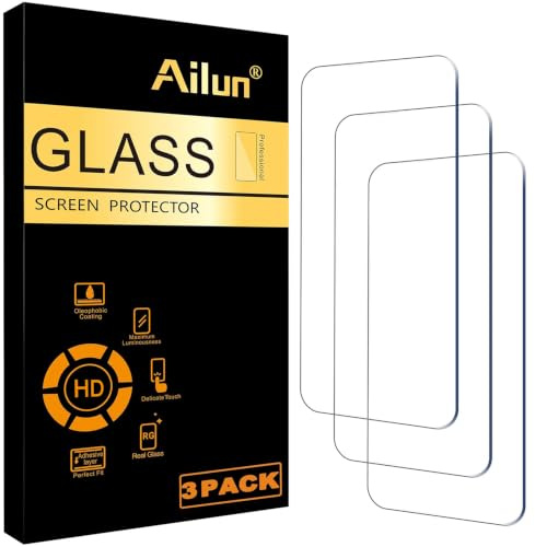 Ailun 3 Pack Screen Protector for iPhone 16 / iPhone 15 / iPhone 15 Pro | 6.1 Inch, Tempered Glass, Dynamic Island Compatible, Case Friendly