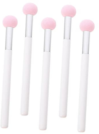 VINTORKY 5pièces Éponge De Maquillage Poudre Applicateurs Confortables Pour Fond De Teint Et Accessoires De Beauté Pour Femmes Tête De Champignon Poignée Blanche