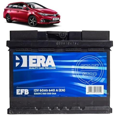 Batteria 60Ah EFB per Toyota Auris 1.2 benzina 1.4 D4-D gasolio 2013-2018
