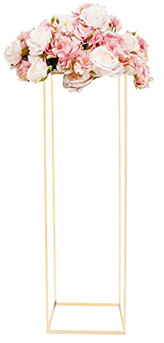 Metall Goldene Vasen Hochzeits Tischdekoration 100 cm Hoch Vase Blumensäulenständer für Blumen Metall Säule Blumenständer Geometrische für Geburtstagsfeier Heimdekoration