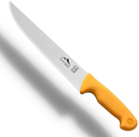 HESTENBERG Solingen Germany Stechmesser in Gelb, geeignet als Metzgermesser, Schlachtmesser & Fleischmesser (9)