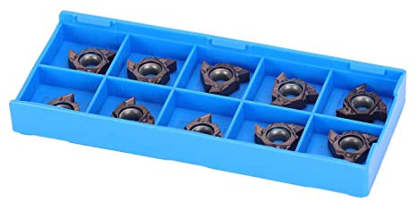 Tbest Fresa Inserti per Filettatura 10 Pezzi Portautensili per Tornitura con Lama in Metallo Duro Indicizzabile per Tornio CNC 16ER AG60