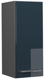 Vicco Hängeschrank Fame-Line, Dunkelblau Hochglanz, 30 cm | MDF-Front · Soft-Close · 2 Einlegeböden · Metallgriffe · ✓ Praktischer Stauraum