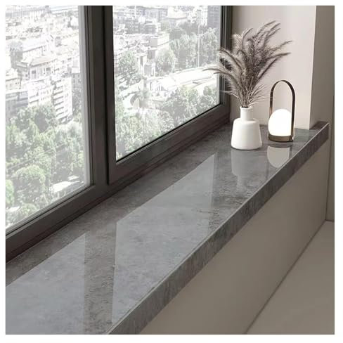 Fensterbankabdeckplatte, Fensterbankabdeckung, Fensterbank-Leistenschutz, graues Marmor-Finish, dekorative Fensterbank-Abdeckplatte for das Wohnzimmer, feuchtigkeitsbeständige Fensterbank-Schutzabdeck