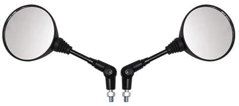 Motorrad Außenspiegel Motorrad Schwarz Universal 10mm Seite Spiegel Rückspiegel Anti-Fallen Klapp Runden Spiegel Motorrad Rückspiegel
