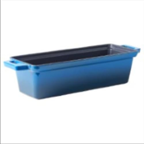 Crucible Cookware Enameled Cast Iron Bread Pan with Lid - Dark Teal Blue - Oven Safe Form for Baking and Cooking - Loaf Pan