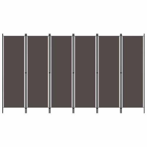 Myheimly 6-TLG. Raumteiler Klappbar Freistehend Trennwand Paravent Umkleide Sichtschutz Spanische Wand Raumtrenner Anthrazit 300x180 cm