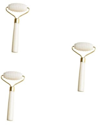 Ipetboom 3stücke Jade Roller Mit Ergonomischem Metallgriff Natürlicher Kristall-gesichtsroller Für Gesichtsmassage Hautpflege Entspannung Tragbares Massagegerät Durchblutung Und